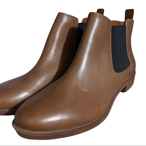 Clarks Women’s Brown Leather Chelsea Low Heeled Slide On Boots Booties Size 10 - Picture 5 of 8